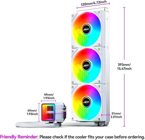 Jeyi Iarcticstorm 360 مبرد المياه الأبيض ، سطح المكتب Argb AIO CPU CPU ، Intel & AMD TDP 280W ، مضخة غير مكتملة للمرآة غير المليئة بالسيطرة على PWM ، لـ AMD RYZEN AM5 | 4 ، Intel LGA 1851 | 1700 إلخ. in Kuwait