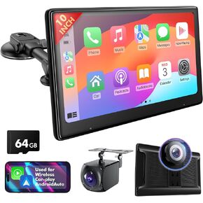 10 بوصة IPS شاشة اللمس مزدوجة DIN Car Stereo متوافق مع Carplay اللاسلكي ، Android Auto ، MirrorLink - استقبال ستيريو Radio Radio مع Bluetooth ، FM ، كاميرا احتياطية 720p in Saudi Arabia