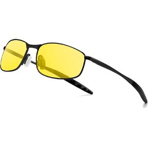 Retro Rectangle Narrow Polarized Sunglasses for Men, UV400 Metal Frame Mens Sunglasses for Driving & Outdoors in Saudi Arabia