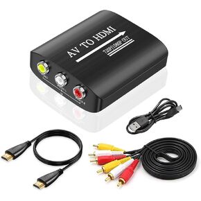 RCA to HDMI Converter, AV Composite Video to Digital Video 1080p/720p Adapter, Plug & Play, No Driver Needed, Supports PAL/NTSC/SECAM, HD Video Output for TV,CVBS, DVD, VCR in Kuwait