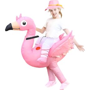 Inflatable Flamingo Costume, Ride on Flamingo Suit, Air Blow up Halloween Costumes for Adults Funny Fancy Dress Party (4.9-6.2 ft) in Saudi Arabia
