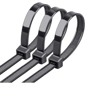 روابط كابل ثقيلة للخدمة السوداء 18 بوصة (50 حزمة) - روابط مضغوطة للأشعة فوق البنفسجية للاستخدام الداخلي والخارجي ، وقوة شد 250 رطل ، متينة ومقاومة للطقس in Kuwait