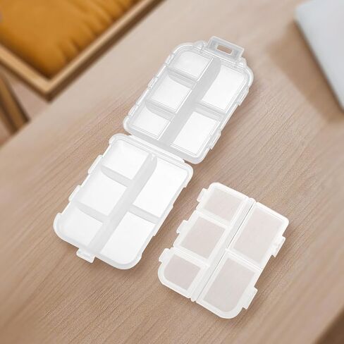 1PCS Travel Pill Box 10 Compartments Portable Folding Pill Storage Box with Labels Daily Pill Container Small Medicine Box Compact Pill Holder for Purse Vitamin Fish Oil in Saudi Arabia