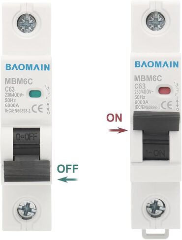 Baomain Miniature Circuit Breaker 1 Pole DZ47-63 C32 AC 230V 32Amp 400V DIN Rail Mounting in Saudi Arabia
