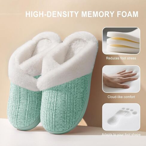 Homitem النعال غامض للنساء داخلي وخارجي أحذية منزل غرفة نوم رقيق مع دعم القوس رغوة الذاكرة الشتاء الدافئة Ladeis لطيف مريح دافئ in Kuwait