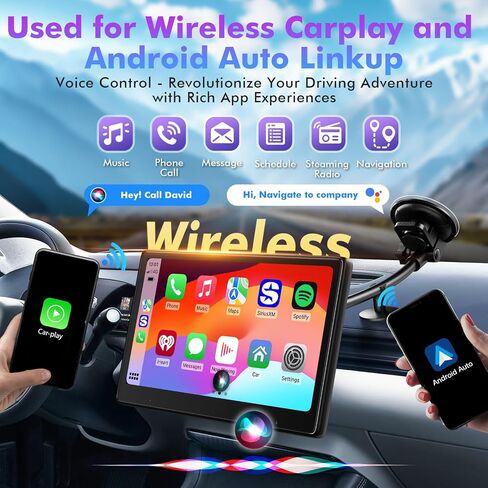 10 بوصة IPS شاشة اللمس مزدوجة DIN Car Stereo متوافق مع Carplay اللاسلكي ، Android Auto ، MirrorLink - استقبال ستيريو Radio Radio مع Bluetooth ، FM ، كاميرا احتياطية 720p in Saudi Arabia