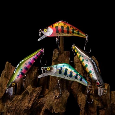 WIDDLE WOBBLER 50-Ultralight 4G Wobble Minnow Fishing Erure (50 مم)-سلسلة جرحى وغربية-HOOK الفردية الفردية-للتراوت والباس والمواصفات متعددة الأنواع in Saudi Arabia