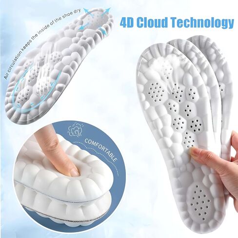 2 Pairs Cloud Insoles for Men, Cloud Soles for Men, Comfort Insole, U-Shape Memory Foam Insoles, Trim to Fit Inserts (2 Pairs- Orange, 8-11.5) in Saudi Arabia