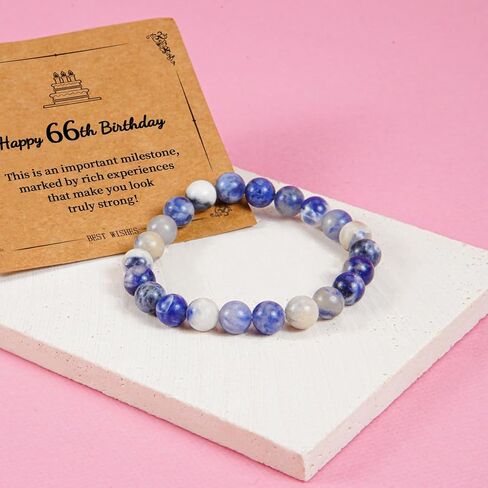Birthday Gift for Her,Bracelets for Her,Natural Stone Bracelets for Daughters and Granddaughters.Handcrafted Elastic String Crystal Gem Beads. in Saudi Arabia
