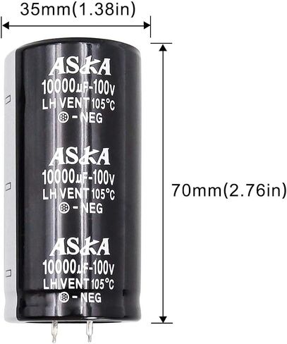 50V 10000UF Snap in Aluminum Electrolytic Capacitor 30x50mm(1.2 * 2inches) for Power Amplifier and Filter Audio, Through Hole Capacitor compatiable to Car Audio (50V 100000UF) in Saudi Arabia