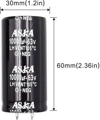 50V 10000UF Snap in Aluminum Electrolytic Capacitor 30x50mm(1.2 * 2inches) for Power Amplifier and Filter Audio, Through Hole Capacitor compatiable to Car Audio (50V 100000UF) in Saudi Arabia