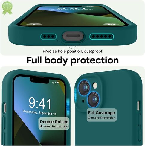 Love 3000 مصمم لحالة iPhone 16 ، السيليكون الممتاز مع [بطانة الألياف الدقيقة المضادة للخلع] علبة هاتفية وقائية مقاومة للصدمات للرجال للنساء 6.1 "، أسود in Saudi Arabia