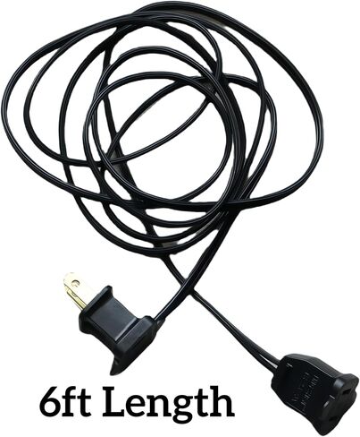 6 FT Black Extension Cord, Pack of 3 Pcs Jump Wire, US Style 2-pin Plug in, AC 120 Volts, for Join or Extend Christmas String Lights and Others LED Decorative Lighting String. in Kuwait
