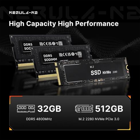 N1 Lite Ryzen 7 5700U Mini PC Gaming ، 32GB RAM 1TB NVME SSD MINI COMPUTERS ، WI-FI 6E (AX210)/BT 5.2/2.5G LAN/FULL FUNCTION in Kuwait