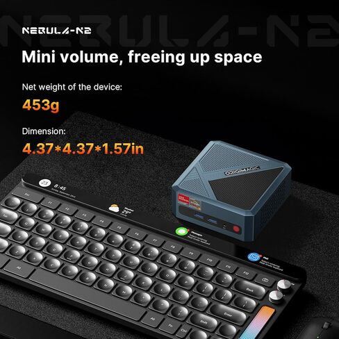 N1 Lite Ryzen 7 5700U Mini PC Gaming ، 32GB RAM 1TB NVME SSD MINI COMPUTERS ، WI-FI 6E (AX210)/BT 5.2/2.5G LAN/FULL FUNCTION in Kuwait