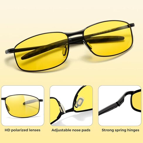 Retro Rectangle Narrow Polarized Sunglasses for Men, UV400 Metal Frame Mens Sunglasses for Driving & Outdoors in Saudi Arabia