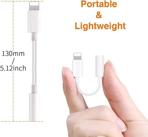 [Apple MFi Certified] 2 Pack iPhone 3.5mm Headphone Jack Adapter,Lightning to 3.5mm Earphones Jack Adapter Cord Dongle Aux Cable Converter Accessories Compatible with iPhone14 13 12 11/Xs/XR in Saudi Arabia