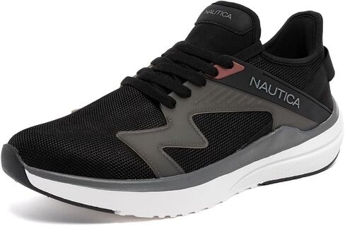 Nautica Men’s Lightweight Casual Athletic Lace‑Up Sneakers – Breathable Knit & Vegan Leather Upper, Cushioned Insole & Rubber Outsole, All‑Day Comfort Walking Shoes - Theodoor in Saudi Arabia