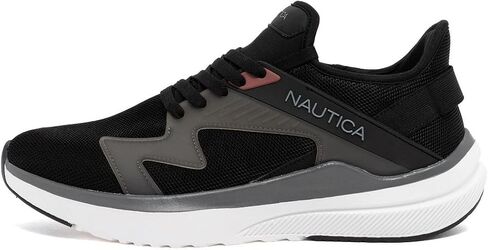 Nautica Men’s Lightweight Casual Athletic Lace‑Up Sneakers – Breathable Knit & Vegan Leather Upper, Cushioned Insole & Rubber Outsole, All‑Day Comfort Walking Shoes - Theodoor in Saudi Arabia