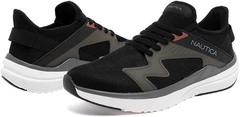 Nautica Men’s Lightweight Casual Athletic Lace‑Up Sneakers – Breathable Knit & Vegan Leather Upper, Cushioned Insole & Rubber Outsole, All‑Day Comfort Walking Shoes - Theodoor in Saudi Arabia