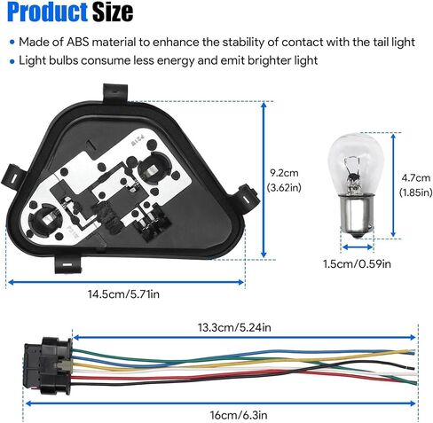 Right Passenger Side Rear Tail Light Lamp Holder Bracket Socket Panel with Harness and Bulbs Compatible with BMW 3 Series 320i 328i 335i 328d 2012 2013 2014 2015 Replace 63217313044 in Saudi Arabia