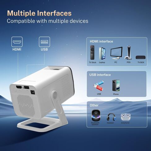 Projector Smart Android OS ، محلي 1080 بكسل كامل الدعم 4K الدعم 12000 ، التطبيقات المدمجة ، FOCUSER ELECTRY و AUTO KEYSTONE PORPERATION مع Dolby Sound ، WiFi & Bluetooth ، متوافق مع iOS/HDMI in Kuwait