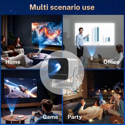 Projector Smart Android OS ، محلي 1080 بكسل كامل الدعم 4K الدعم 12000 ، التطبيقات المدمجة ، FOCUSER ELECTRY و AUTO KEYSTONE PORPERATION مع Dolby Sound ، WiFi & Bluetooth ، متوافق مع iOS/HDMI in Kuwait