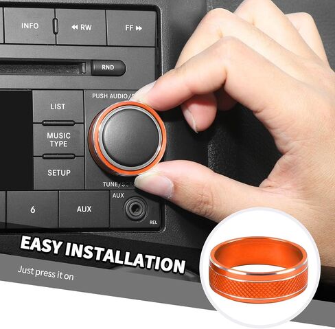 Jimen Fit for Jeep Wrangler JK JKU 2012-2018, 9PCS Center Console AC Air Conditioner Control Knob Trim & Radio Volume Knob Ring & Window Switch Button Cover (Red) in Saudi Arabia