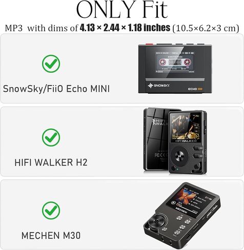 Carrying Case for HiFi H2 MP3 Player for Surfans F20 HiFi MP3 Music Player(Case Only) (Black) in Saudi Arabia
