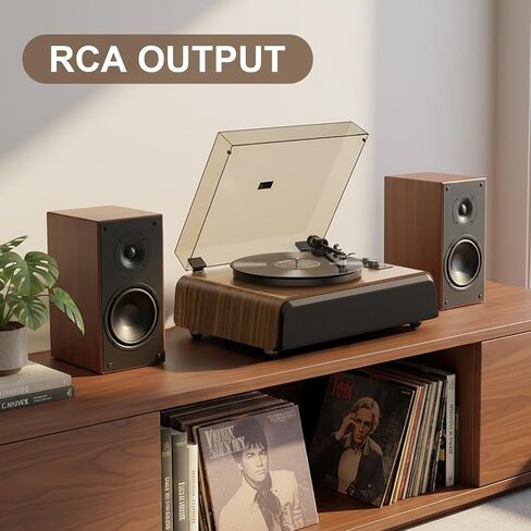 سجل لاعب السجل عالي الدقة مع نظام الصوت المدمج في نظام الصوت 2.1 لقناة للمشغل المحسّن ، مشغل سجل الفينيل مع خرطوشة مغناطيسية BT5.3 تشغيل RCA Out AUX في حزام-درايف 33/45RPM in Kuwait