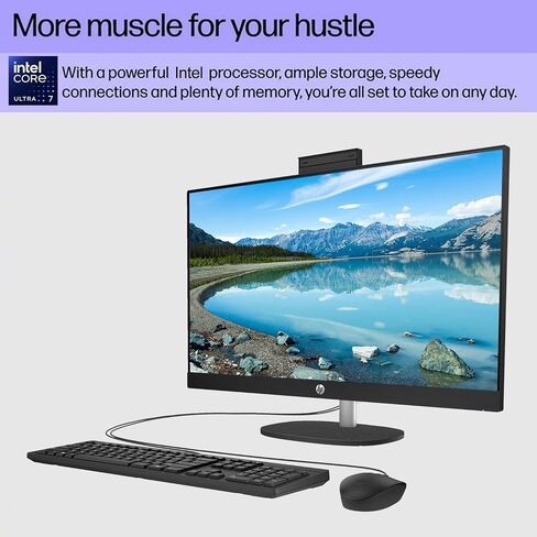 HP 2025 Essential 27 Business All-in-One PC with Next Gen AI Support, 27" FHD Touch, Core Ultra 7 155U, 64GB DDR5 RAM, 2TB SSD, Wi-Fi 6, W11H, Wired KB & M, Bundle with ADATA 512GB External SSD in Saudi Arabia