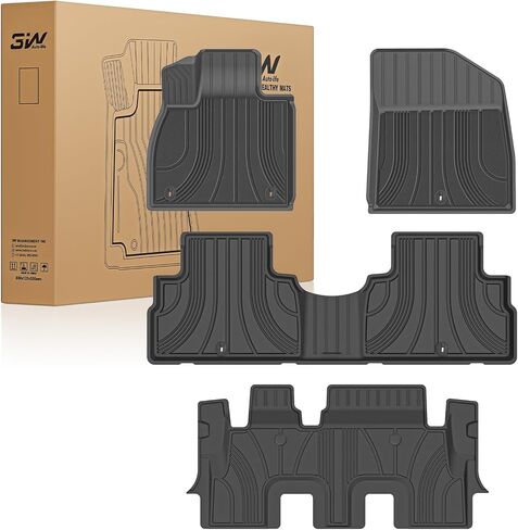 3W Floor Mats for Hyundai Ioniq 5 2022-2024 2025 (Only for Unmovable Console), TPE All Weather Custom Fit Floor Mats for Hyundai Ioniq 5 1st and 2nd Row Full Set Car Liners, Black in Saudi Arabia