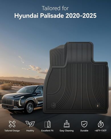 3W Floor Mats for Hyundai Ioniq 5 2022-2024 2025 (Only for Unmovable Console), TPE All Weather Custom Fit Floor Mats for Hyundai Ioniq 5 1st and 2nd Row Full Set Car Liners, Black in Saudi Arabia