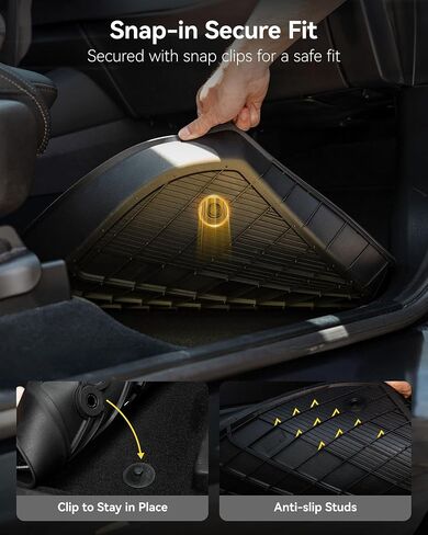 3W Floor Mats for Hyundai Ioniq 5 2022-2024 2025 (Only for Unmovable Console), TPE All Weather Custom Fit Floor Mats for Hyundai Ioniq 5 1st and 2nd Row Full Set Car Liners, Black in Saudi Arabia