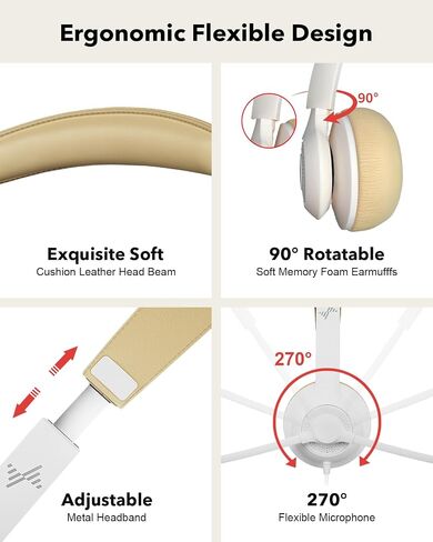 سماعات رأس USB مع MIC للكمبيوتر الشخصي ، سماعات الكمبيوتر المحمول على الكمبيوتر على الأذن مع التحكم في الميكروفون إلغاء الضوضاء لفئة Office Online Class (USB+3.5 مم ، أسود) in Kuwait