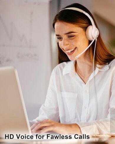 سماعات رأس USB مع MIC للكمبيوتر الشخصي ، سماعات الكمبيوتر المحمول على الكمبيوتر على الأذن مع التحكم في الميكروفون إلغاء الضوضاء لفئة Office Online Class (USB+3.5 مم ، أسود) in Kuwait