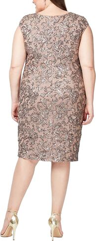 Alex Evenings Women's Plus-Size Midi Cap Sleeve Dress with Sequin in Saudi Arabia
