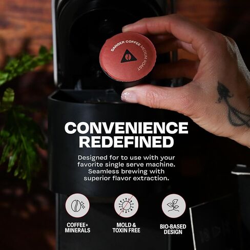 Danger Coffee by Dave Asprey ، reminizalized ، agm free and lab pods compostable bods | 12 قرون in Saudi Arabia