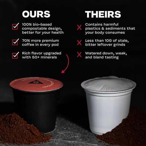 Danger Coffee by Dave Asprey ، reminizalized ، agm free and lab pods compostable bods | 12 قرون in Saudi Arabia