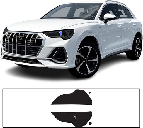 مجموعة تلوين المصابيح الأمامية الكاملة من BOGAR TECH DESIGNS متوافقة مع Audi Q3 2019-2025، دخان داكن in Saudi Arabia