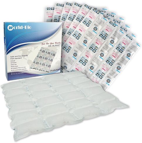 عربات ثلج جافة عالمية للشحن والمبردات ، شحن صفائح الجليد للمبردات القابلة لإعادة الاستخدام ، الجليد الجاف طويل الأمد لشحن الطعام ، حافظ على شرب الطعام البارد ، 17 '× 9.3' '96 خلية in Kuwait