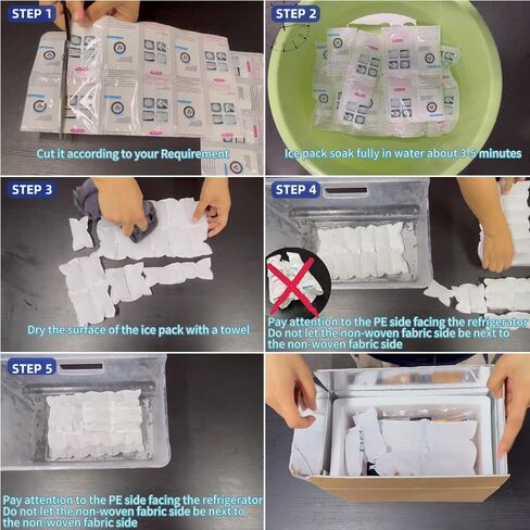 عربات ثلج جافة عالمية للشحن والمبردات ، شحن صفائح الجليد للمبردات القابلة لإعادة الاستخدام ، الجليد الجاف طويل الأمد لشحن الطعام ، حافظ على شرب الطعام البارد ، 17 '× 9.3' '96 خلية in Kuwait