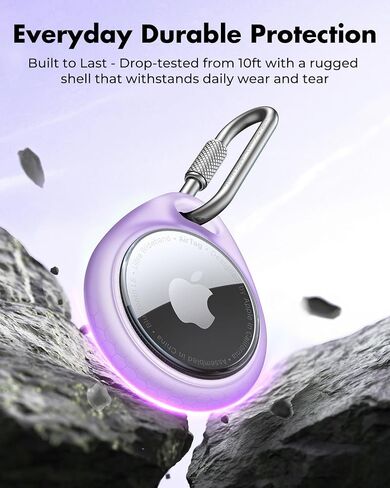 UNBREAKcable Holder for Apple AirTag-4 Pack [Fit Tightly Design] [Easy to Install] [Hold AirTag Securely] Waterproof TPU Shell Protective Case with Duty 304 Stainless Steel Keychain for Backpacks/Pets in Saudi Arabia