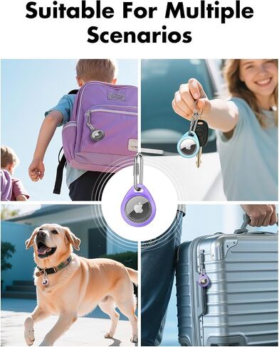 UNBREAKcable Holder for Apple AirTag-4 Pack [Fit Tightly Design] [Easy to Install] [Hold AirTag Securely] Waterproof TPU Shell Protective Case with Duty 304 Stainless Steel Keychain for Backpacks/Pets in Saudi Arabia