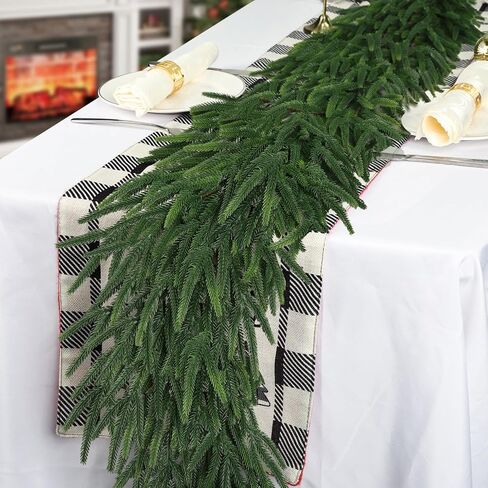 6FT Realistic Christmas Garland Pine Garland Real Touch Green Artificial Greenery Garland Artificial Pine Garlands,for Table Mantle Wall Indoor Outdoor Christmas All-Season Decorations in Saudi Arabia