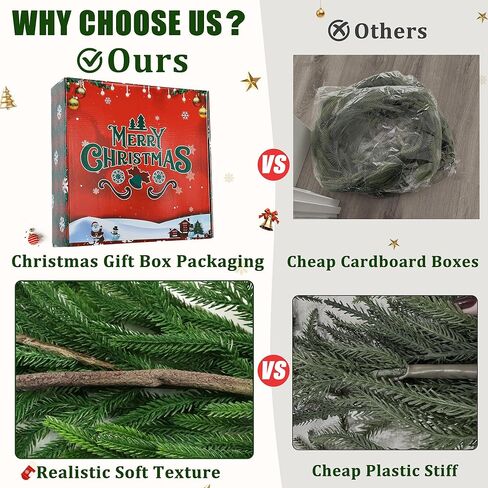 6FT Realistic Christmas Garland Pine Garland Real Touch Green Artificial Greenery Garland Artificial Pine Garlands,for Table Mantle Wall Indoor Outdoor Christmas All-Season Decorations in Saudi Arabia