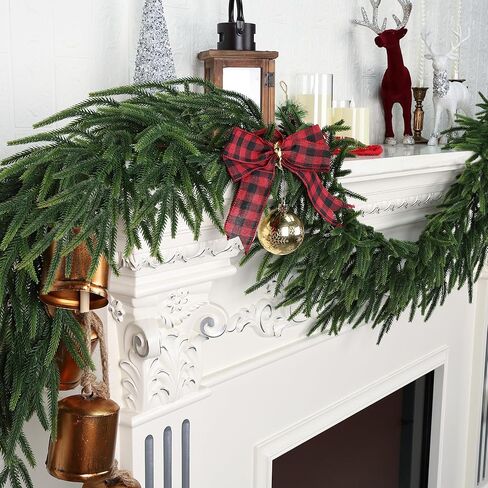 6FT Realistic Christmas Garland Pine Garland Real Touch Green Artificial Greenery Garland Artificial Pine Garlands,for Table Mantle Wall Indoor Outdoor Christmas All-Season Decorations in Saudi Arabia
