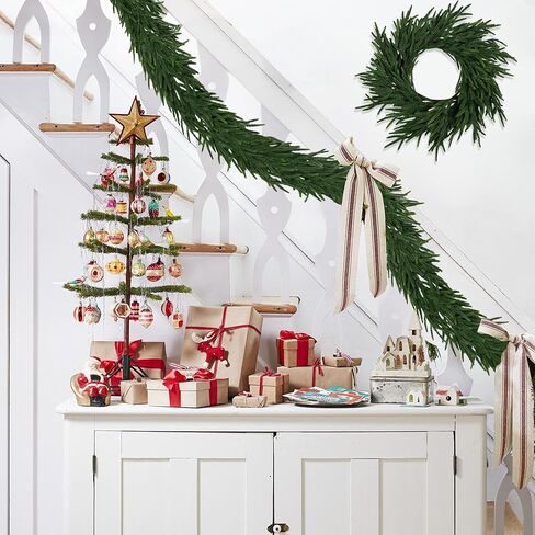 6FT Realistic Christmas Garland Pine Garland Real Touch Green Artificial Greenery Garland Artificial Pine Garlands,for Table Mantle Wall Indoor Outdoor Christmas All-Season Decorations in Saudi Arabia