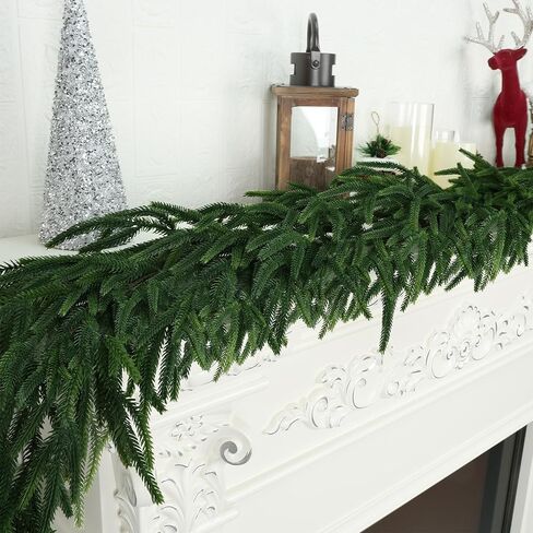 6FT Realistic Christmas Garland Pine Garland Real Touch Green Artificial Greenery Garland Artificial Pine Garlands,for Table Mantle Wall Indoor Outdoor Christmas All-Season Decorations in Saudi Arabia