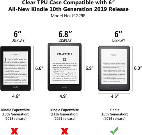 بالنسبة إلى 6 'kindle 8 case clear 2016 ، slim for kindle 8th gen cover ، legthpweight frackproof tpu cover shell for e-reader-clear in Saudi Arabia